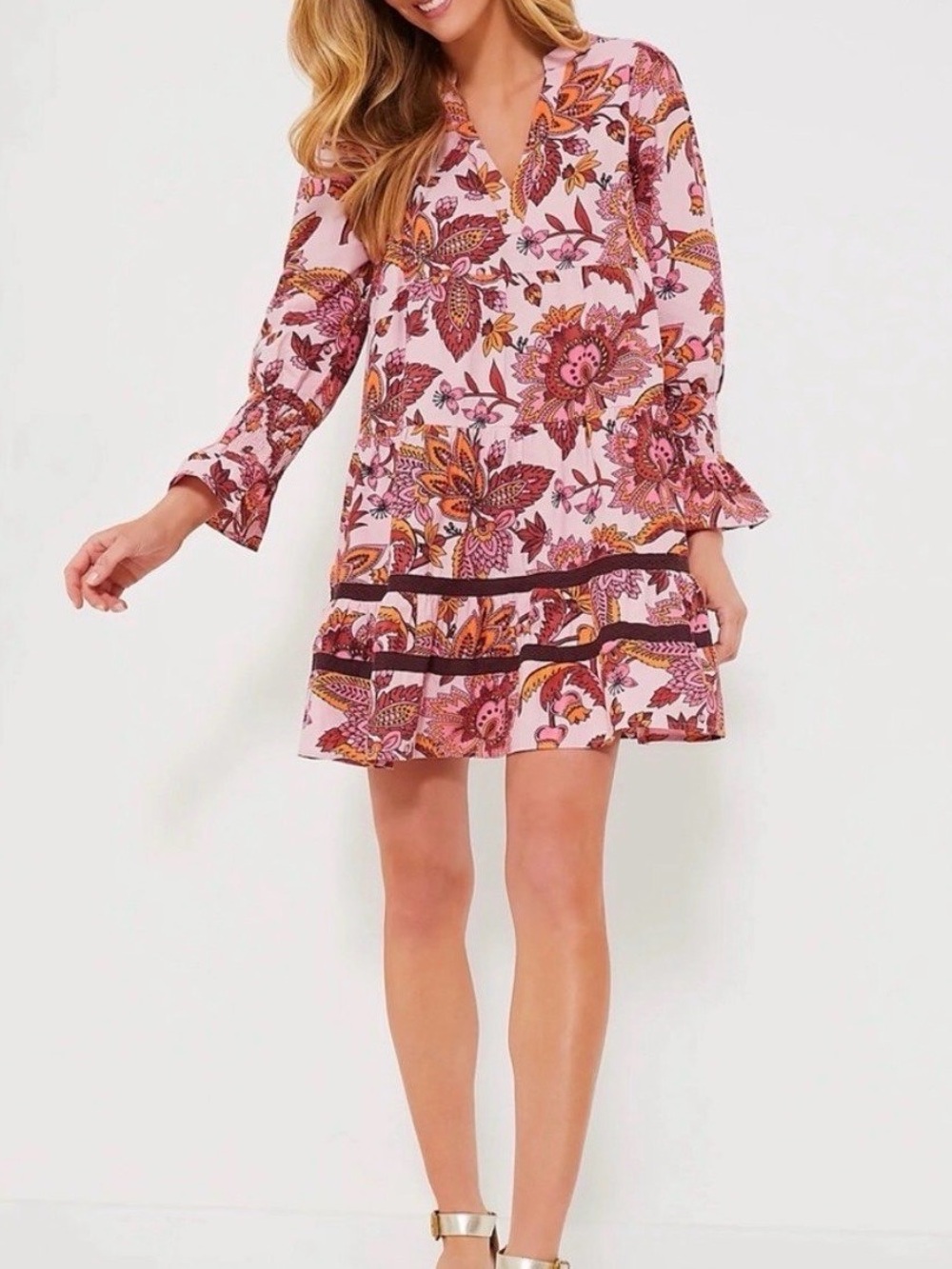 Tuckernuck NWT Pink Paisley Sunset Chintz Kenzo Dress Tnuck Beach Sz medium